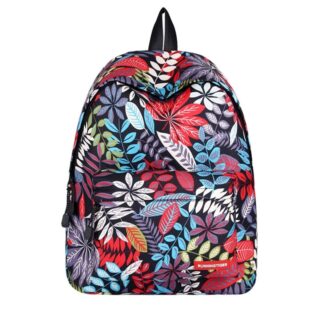 Sac à dos motif tropicaux multicolore avec un fond blanc