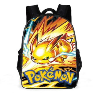 Sac à dos Pikachu jaune et noir avec un fond blanc