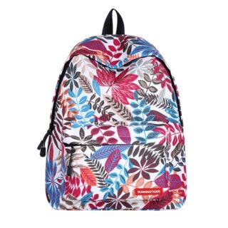 Sac à dos motif tropicaux multicolore avec un fond blanc