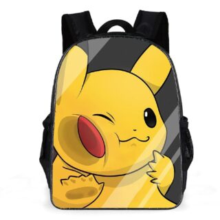 Sac à dos Pikachu jaune et noir avec un fond blanc