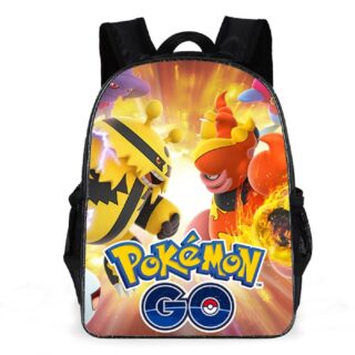 Sac à dos Pokémon Go orange et jaune avec un fond blanc