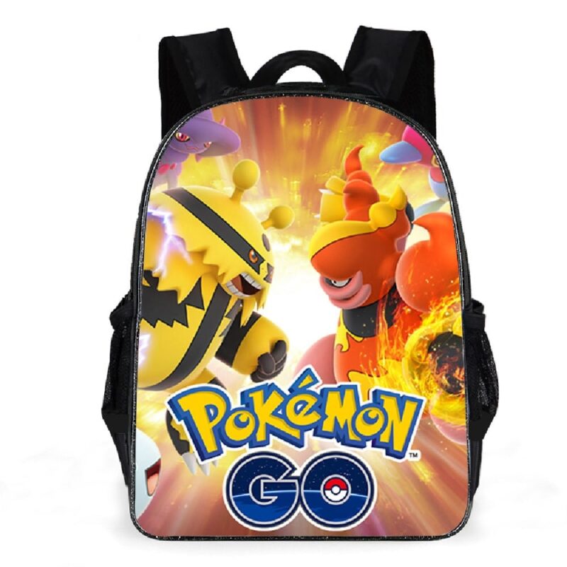 Sac À Dos Pokémon Go Orange Et Jaune Avec Un Fond Blanc