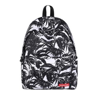 Sac à dos motif tropicaux noir et blanc à la mode