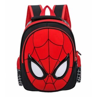 Sac à dos masque de Spiderman 3D rouge avec un fond blanc