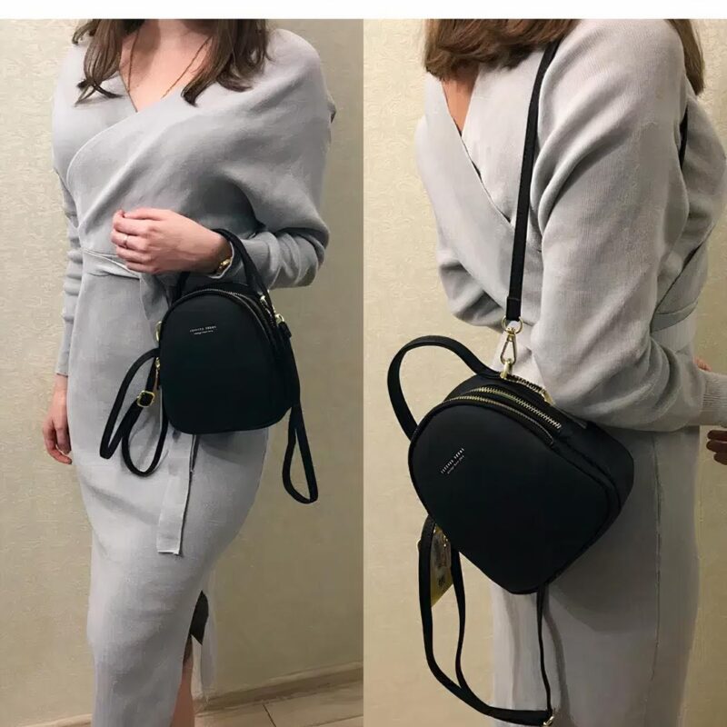 Women'S Backpack Small Size Multi-Zip - Image 11