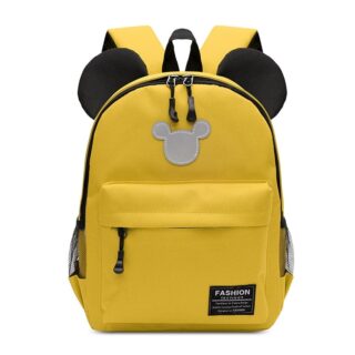 Sac à dos enfant coloré Mickey jaune avec un fond blanc