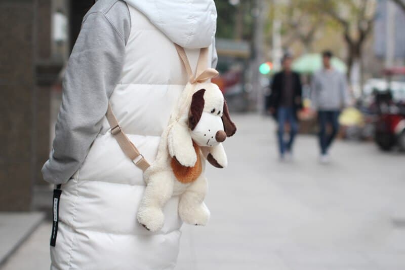 Childrens Backpack Plush Dog