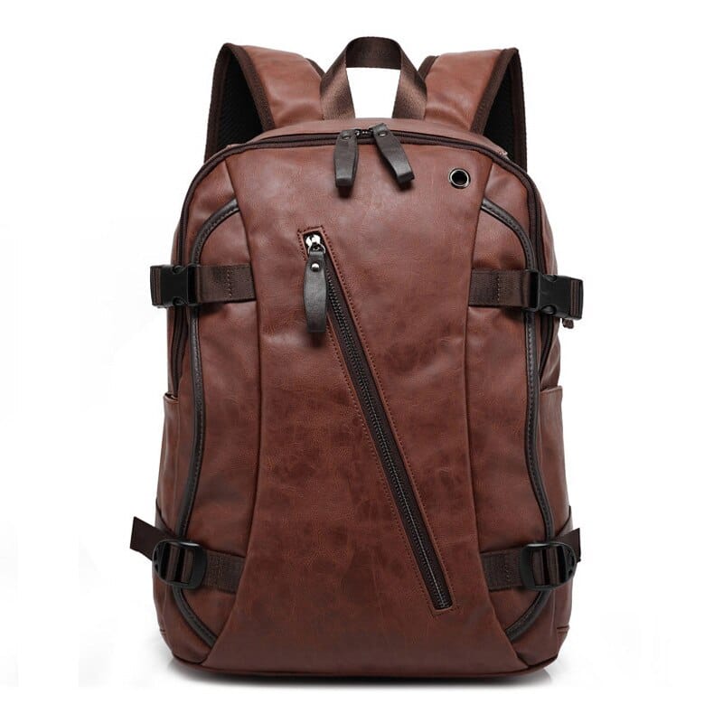 Compact Leather Backpack - Brown - Leather Backpack