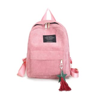 Velvet backpack for women - Pink - Backpack Bag