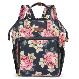 Sac à dos isotherme moderne à fleurs avec un fond blanc