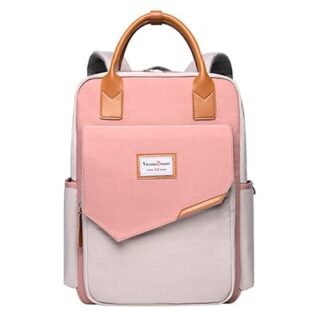 Sac à dos femme style scandinave rose avec un fond blanc