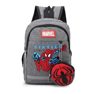 Sac à dos Spiderman effet jean - Gris - Sac à dos scolaire Sac à dos