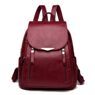 Women's vegan leatherette backpack - School backpack Backpack