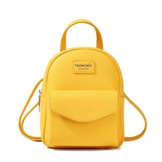 Sac à dos femme petit format similicuir vegan - Jaune - Sac à dos fille Sac à dos