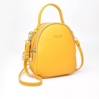 Sac à dos femme petit format multi-zip - Jaune - Sac à dos Sac à main