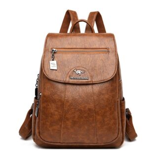 Women's Urban Leather Backpack - Brown - Women's Leather Backpack Backpack