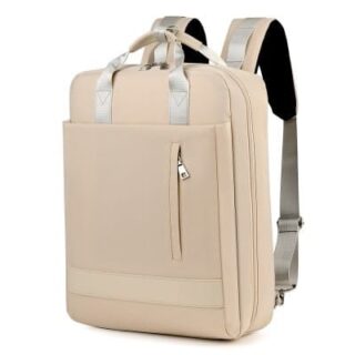 Large Nylon Backpack - Beige - Laptop Backpack School Backpack