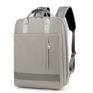 Large Nylon Backpack - Grey - Laptop Backpack Laptop Bag