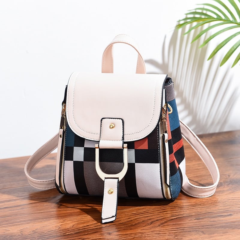 Sac À Dos Vintage Multicolore - Blanc - Sac Sac À Main