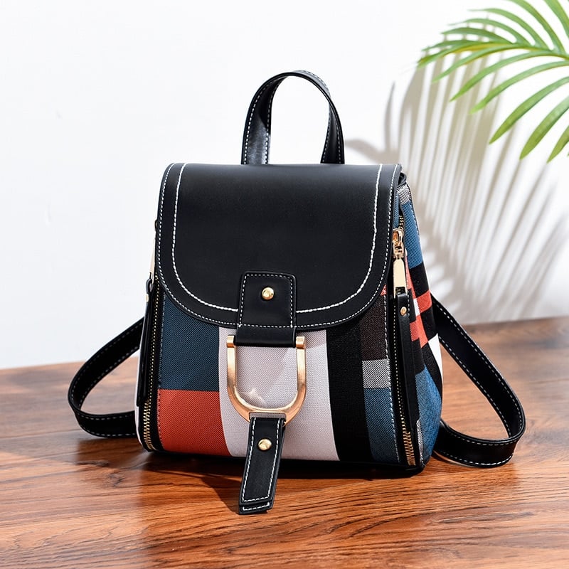 Sac À Dos Vintage Multicolore - Noir - Sac Bandoulière Sac À Main