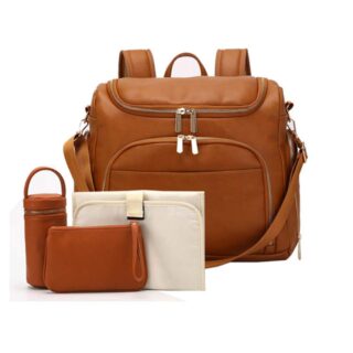 7 in 1 Baby Diaper Bag - Brown - Diaper Bag