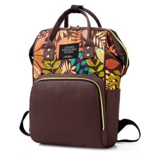 Baby backpack with floral pattern - Brown - Diaper Bag