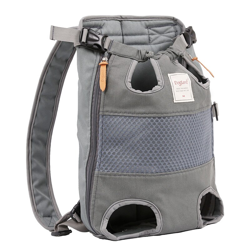 Carrying backpack for small and medium size animals - Grey - French Bulldog Cat