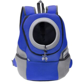 Double Shoulder Dog Walking Backpack - Blue, M - Cat Dog