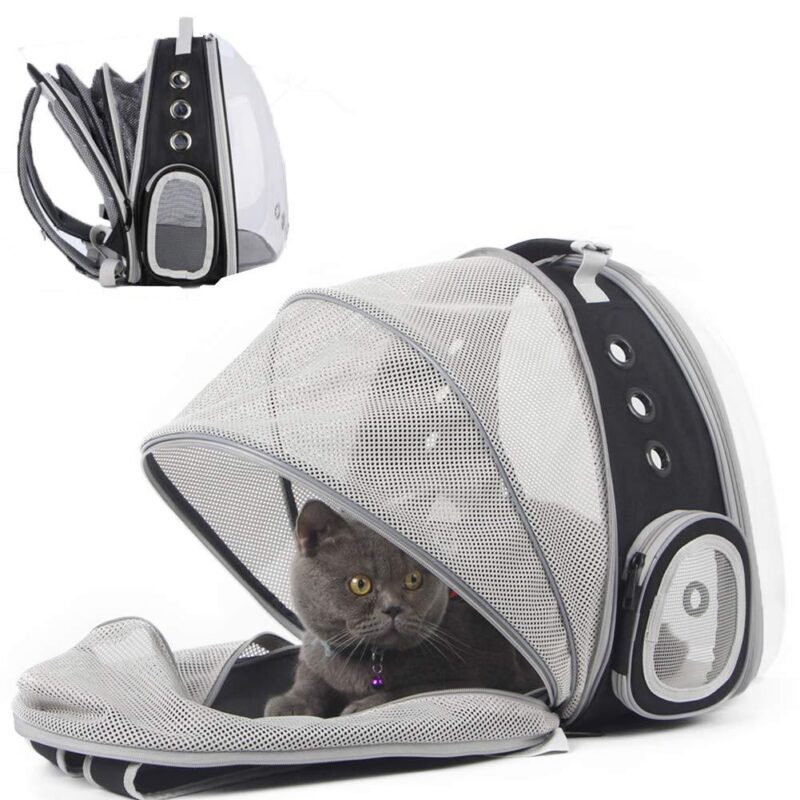 Dog Halinfer Expandable Backpack Cat Space Capsule Transparent Pet Carrier For Small Dog