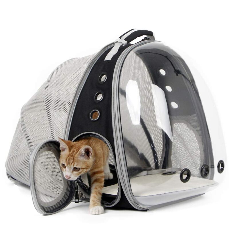 Expandable Cat Carrier Bag - Grey - Cat Dog