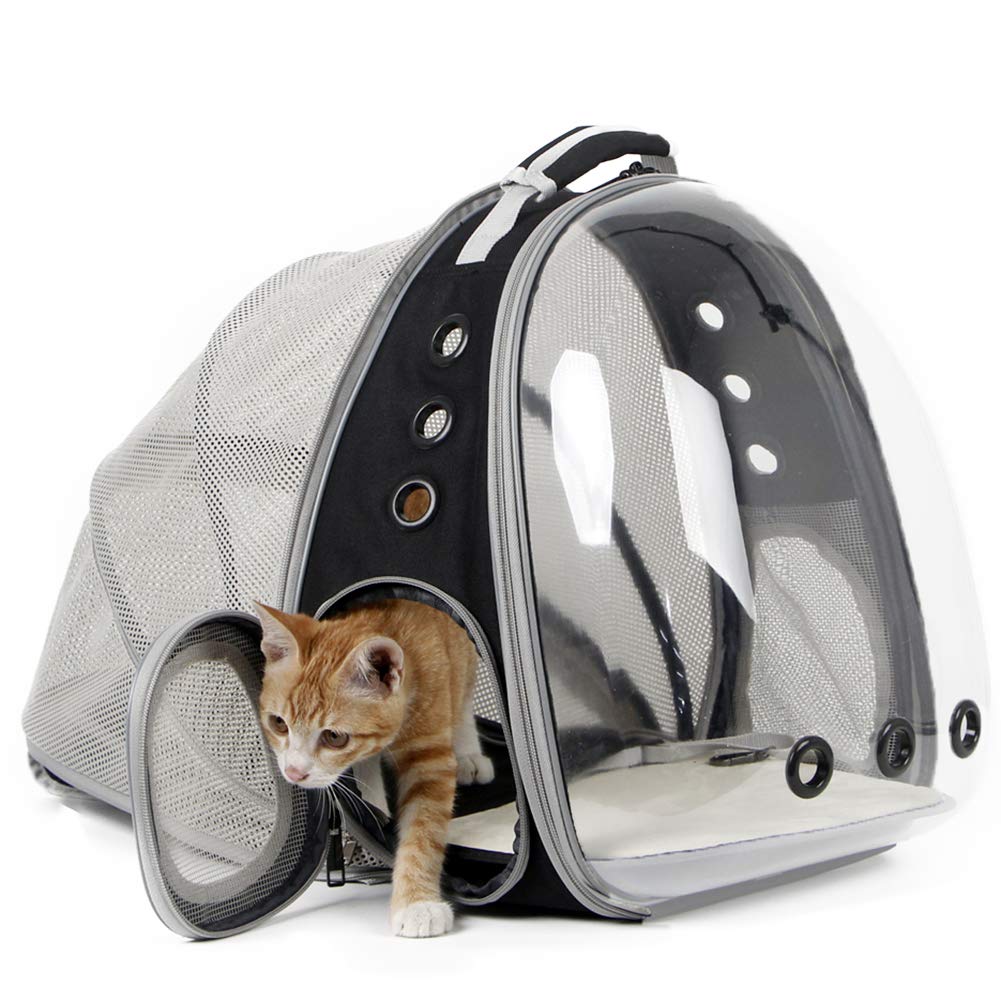 Expandable Cat Carrier Bag - Grey - Cat Dog