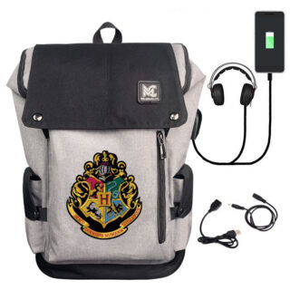 Harry Potter 4 Houses Backpack - Grey - School Backpack Backpack