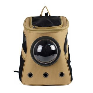 Large Pet Backpack with Space Capsule - Gold - Cat Dog