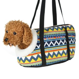 Puppy and cat shoulder bag with Indian design