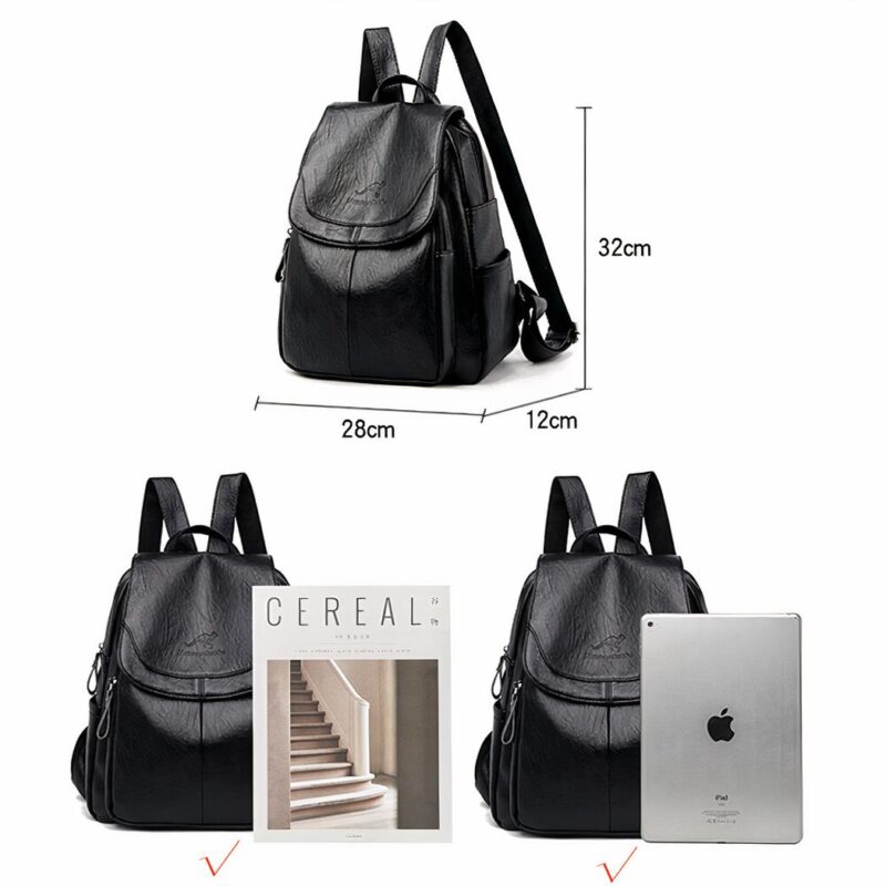 Sheepskin Leatherette Backpack For Women - Image 3