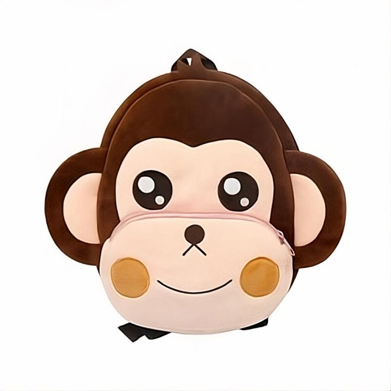 Plush Monkey Face Backpack