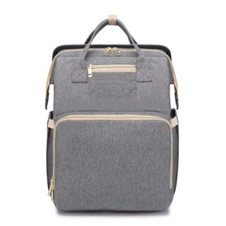 Backpack with foldable baby bed - Grey - Changing Bag