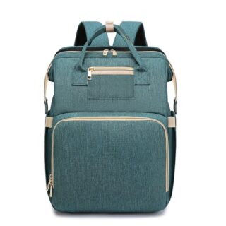 Backpack with foldable baby bed - Green - Nappy Bag