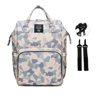 Camouflage Mummy Backpack - Grey - Diaper Bag