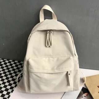 Anti-theft canvas backpack with grey background