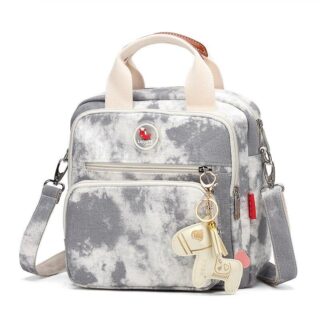 Canvas Diaper Bag for Mom - Grey - Diaper Bag