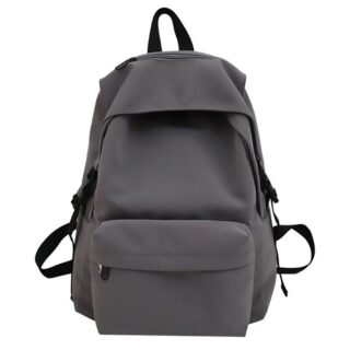 Casual Nylon Backpack - Grey - Backpack School Backpack