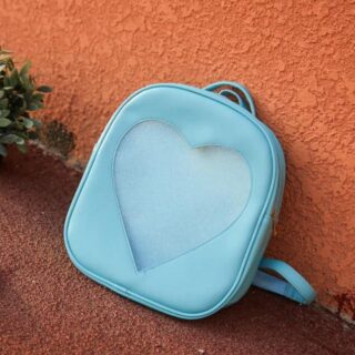 Children's heart-shaped backpack - Light blue - Backpack School backpack