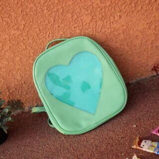 Children's backpack with transparent heart - Green - Ita-sac