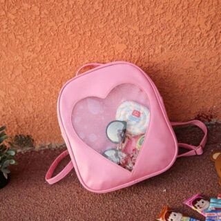 Children's heart-shaped backpack - Pink - Backpack Handbag