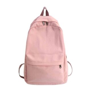 Cool Solid Colour School Backpack - Pink - Handbag Backpack