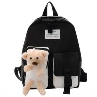 Cute Bear Backpack for Kids - Black - Backpack Bag