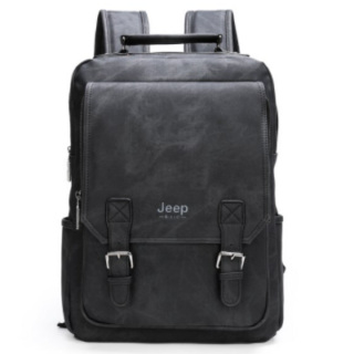 Sac à dos design en cuir pour homme - Noir - Jeep Sac à dos scolaire