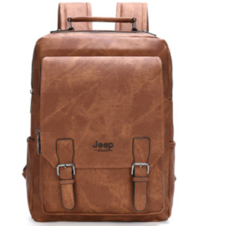 Sac à dos design en cuir pour homme - Kaki - Jeep Sac à dos scolaire