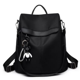Women's Elegant Backpack Grey - Black - Backpack Anti-theft Backpack